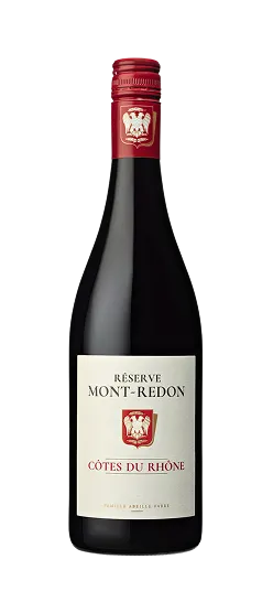 Bottle of Cotes du Rhone Rouge, French red from the Rhône.
