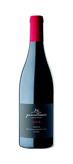 Bottle of Due Merlot - Cabernet Franc, Italian red from Veneto.