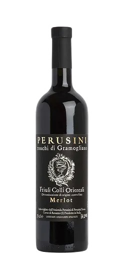 Bottle of Etiqueta Negra Merlot Ancestral, Italian red from Friuli.