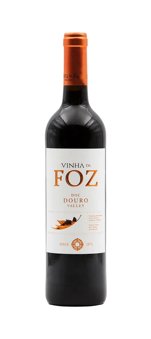 Bottle of Vinha da Foz, Portuguese red DOC Douro Valley.